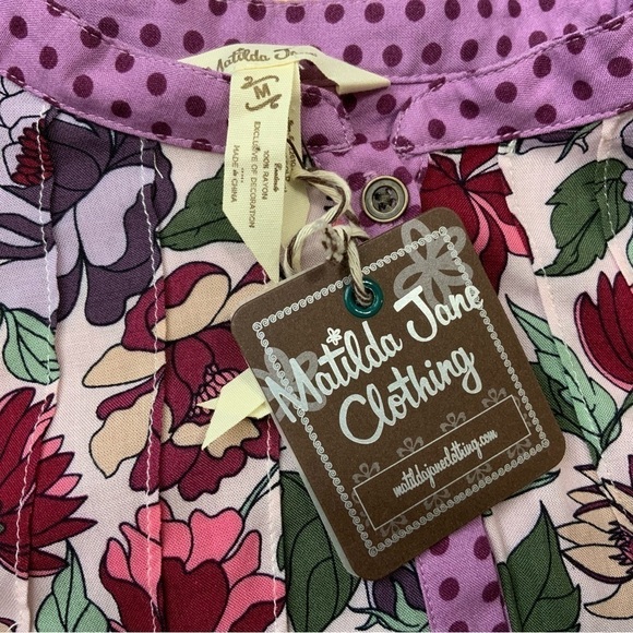 Matilda Jane Floral Peasant Style Blouse. Size Medium. (NWT) Purple. - Picture 3 of 7